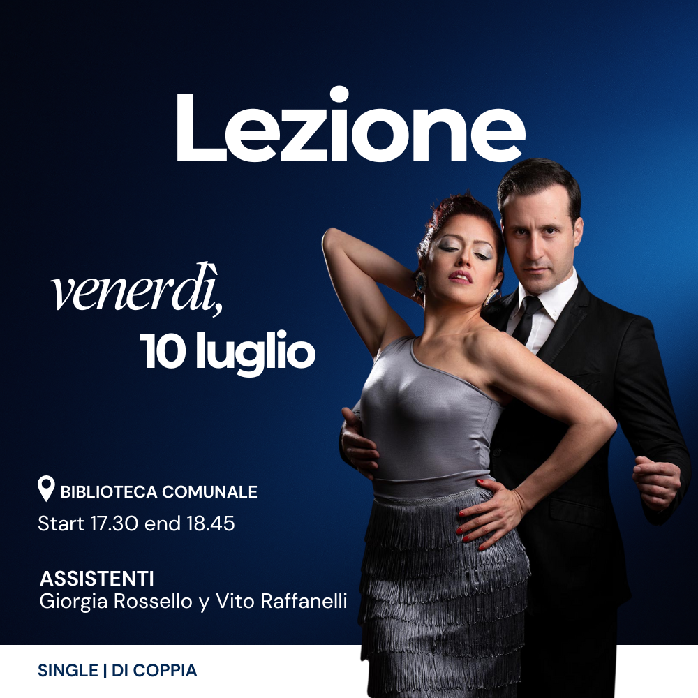 Venerdì, 10 Luglio ore 17:30-18.45 Vanesa Villalba y Facundo Pinero